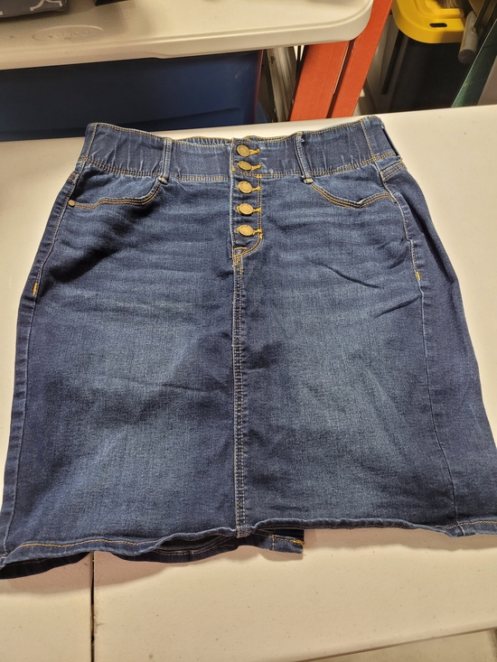 Apt. 9 Dresses & Skirts - Apt. 9 Dark Blue High-Waist Button-Front Denim Pencil Skirt